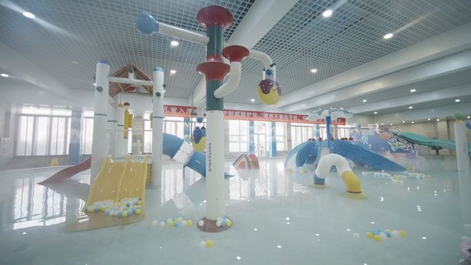 大型室内儿童水乐园 4K 实拍