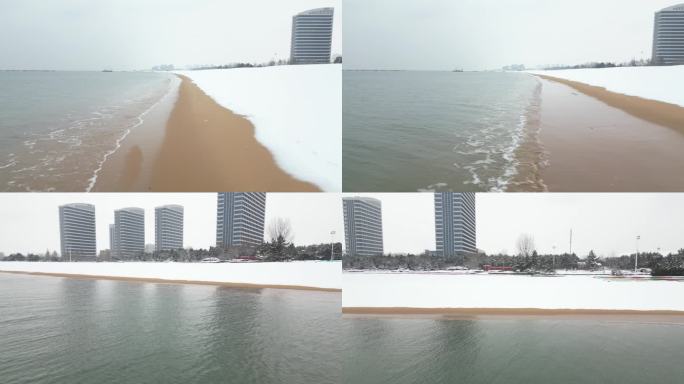 冬季海边 大雪 冬季海边美景 海边城市