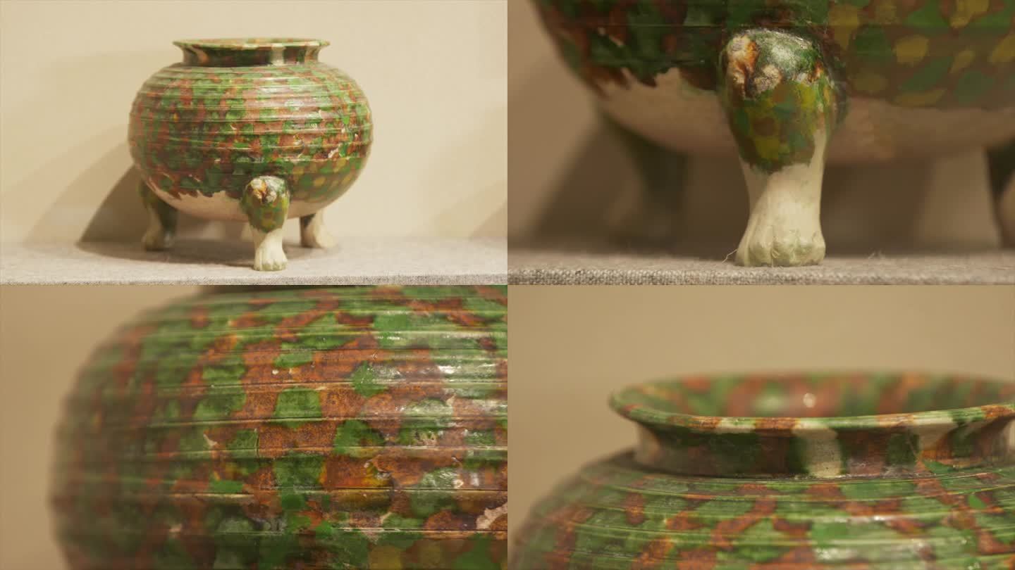 扬州博物馆展厅文物 瓷器陶罐C044