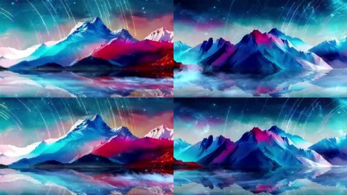 8k循环彩色山脉 背景视频