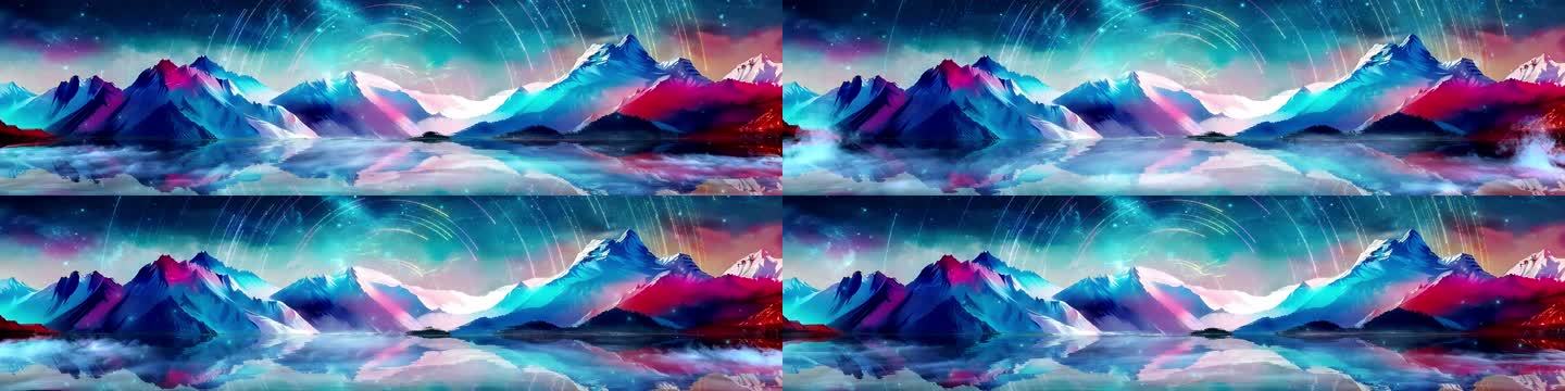 8k循环彩色山脉 背景视频