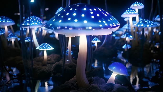 冰蓝发光蘑菇