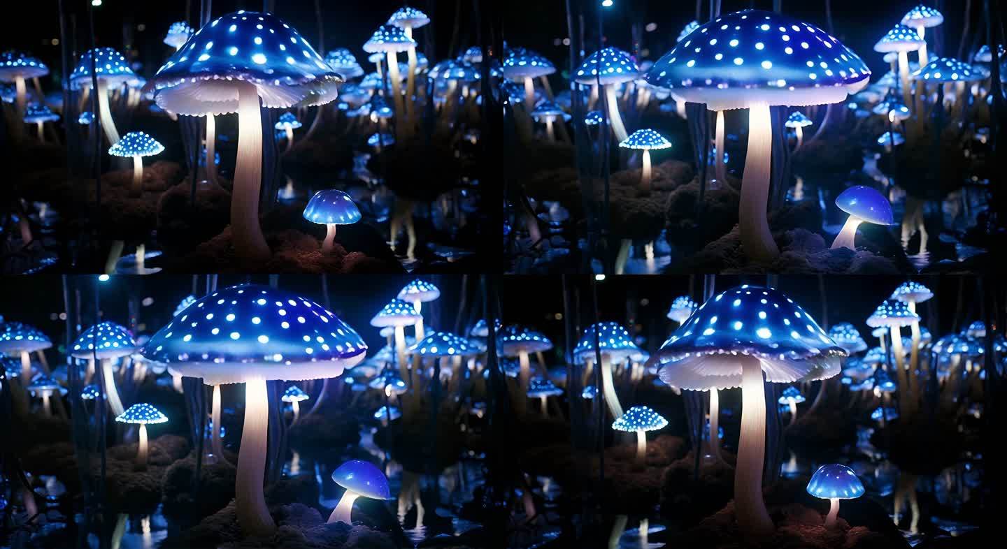 冰蓝发光蘑菇