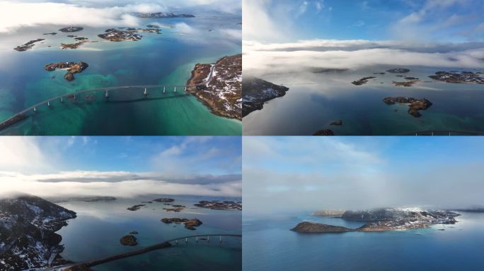 4K航拍北欧挪威索玛若伊岛最美风光