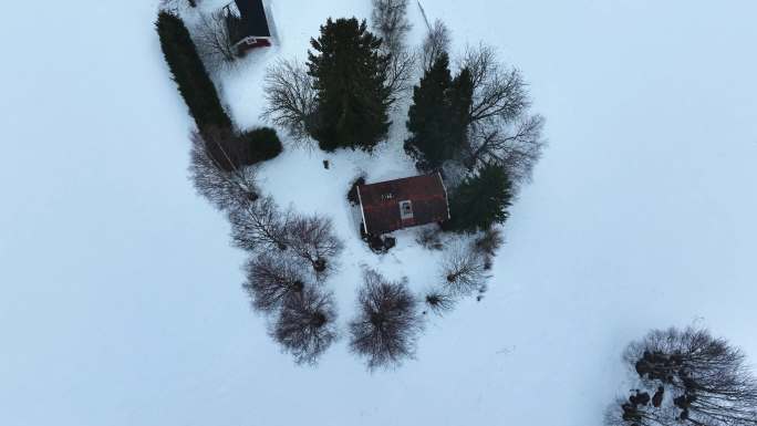 4K航拍北欧瑞典雪景无限风光