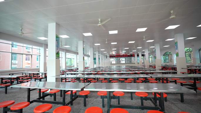 学校单位企业员工学生食堂干净整洁明亮