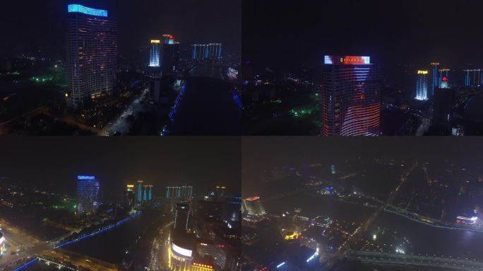 香格里拉酒店夜景4K航拍01