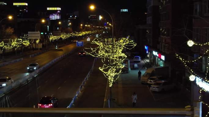 2K廊坊市区夜景灯光车流