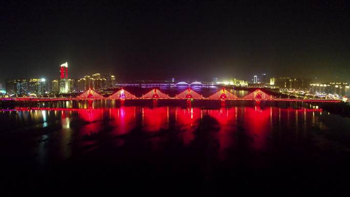 南昌滕王阁城市夜景名胜古迹赣江风光航拍