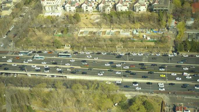 北京交通车流城市风光路面车辆