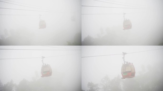 雾中的缆车