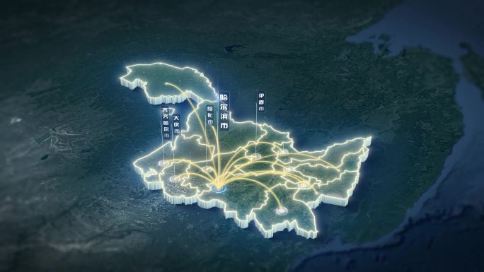 黑龙江省卫星地图区位展示