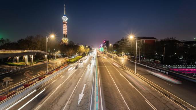 城市夜景车流延时