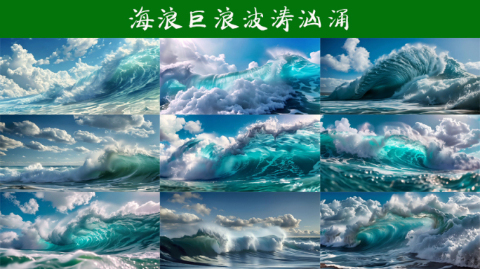 海浪巨浪翻滚浪花波涛汹涌