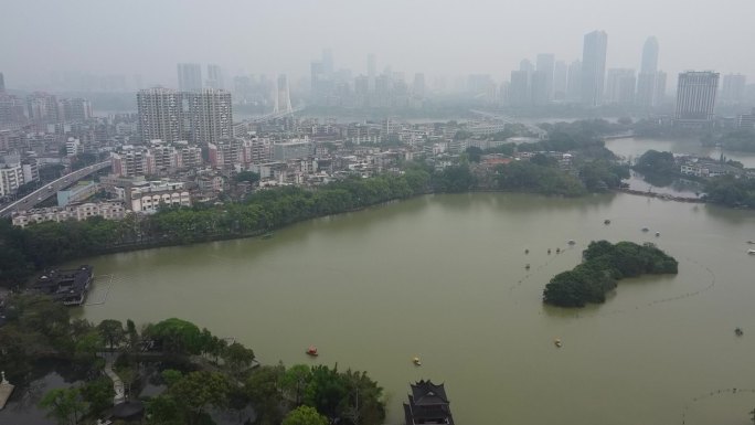 航拍广东惠州西湖风景名胜景区