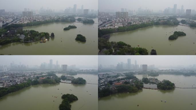 航拍广东惠州西湖风景名胜景区