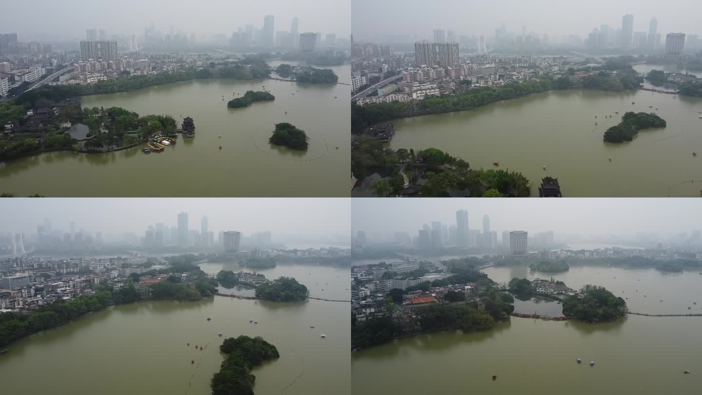 航拍广东惠州西湖风景名胜景区