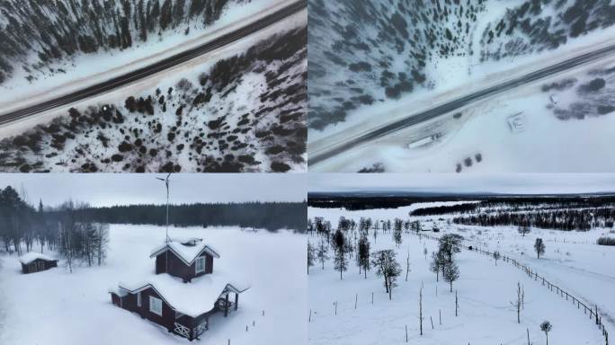 4K航拍北欧芬兰最美雪景风光