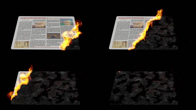 4K报纸燃烧效果-AE模版
