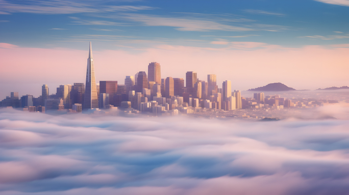 未来城市云海平流层