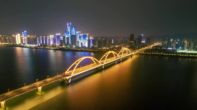 长沙_福元路大桥_湘江夜景001