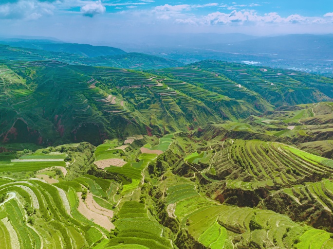 梯田多景别航拍延时