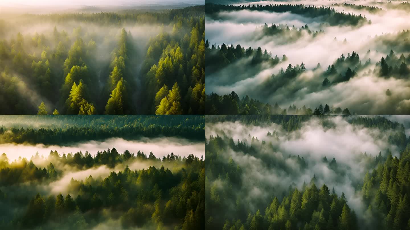 自然森林云朵