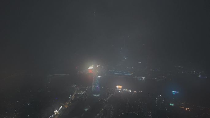 4K航拍广州地标广州塔夜景宣传空镜1
