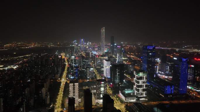 苏州夜景4k航拍