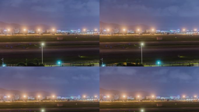 机场飞机滑行延时摄影