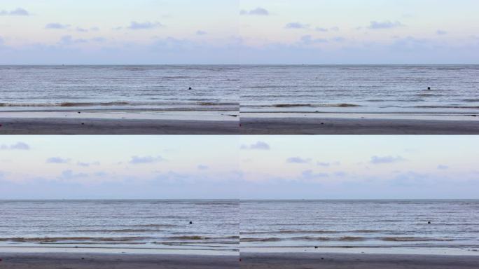 【4k】黄昏时分的海边海浪