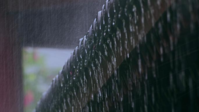 阴雨天下雨梅雨季节惊蛰屋檐下雨水滴