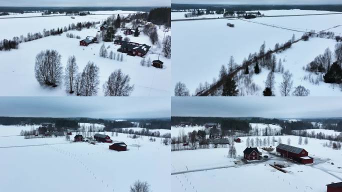 4K航拍北欧瑞典雪景最美风光