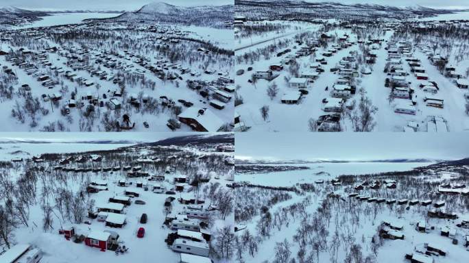 4K航拍北欧芬兰冰天雪地风光景色