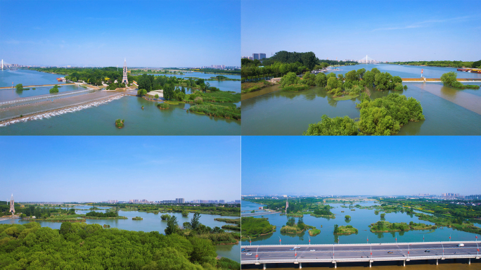 航拍滹沱河景区