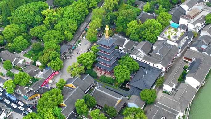 江苏苏州市姑苏区寒山寺江南水乡风景风光航