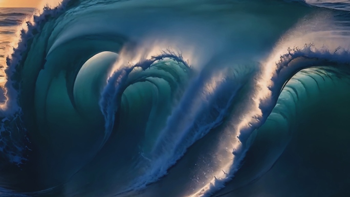 海洋海浪巨浪翻滚海浪汹涌慢镜头