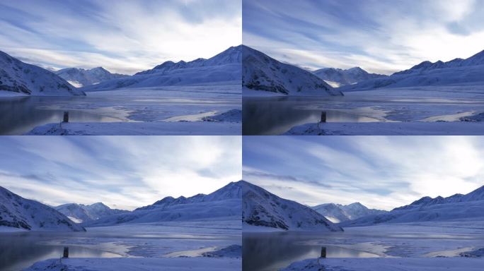 （8K延时）新疆帕米尔高原昆仑雪山白沙湖