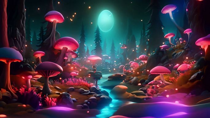 梦幻森林蘑菇群