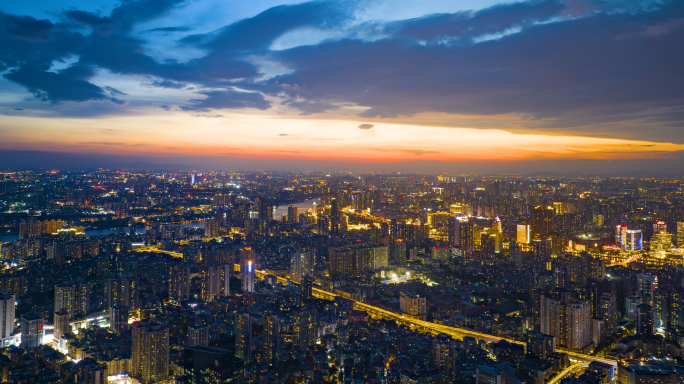 广州海珠区越秀区亮灯夜景延时