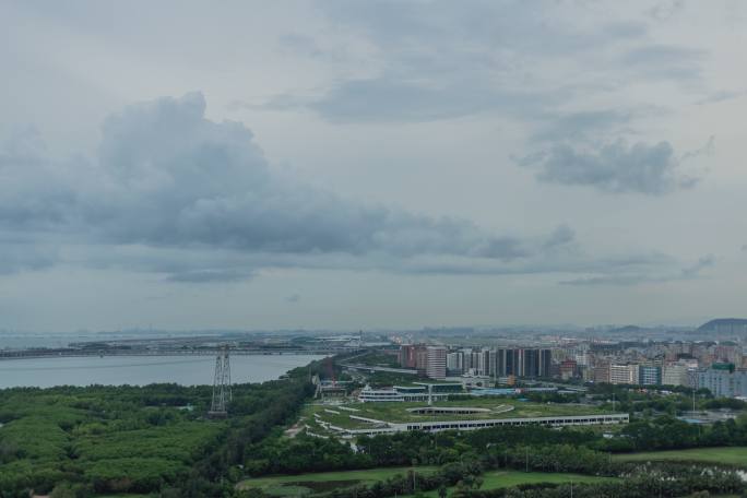 深圳机场飞机起降轨迹延时摄影