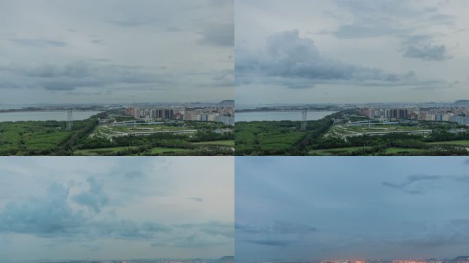 深圳机场飞机起降轨迹延时摄影