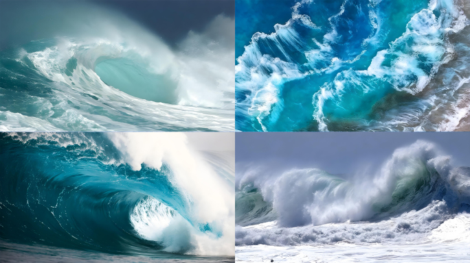 壮阔海浪浪花