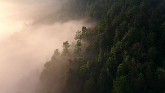 【4K原创】群山云海 河流村庄 日出