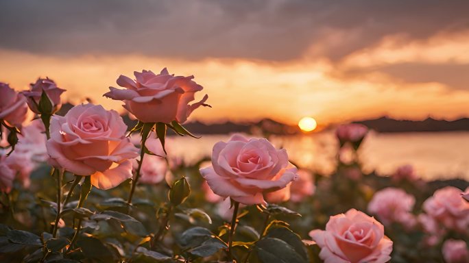 红色玫瑰 夕阳玫瑰花 玫瑰花特写 红玫瑰