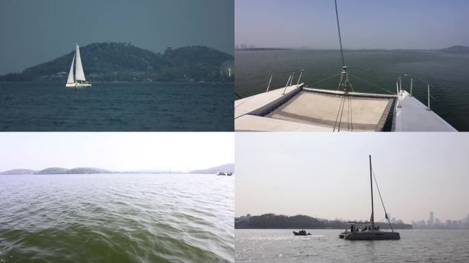 东湖帆船 湖面 帆船 武汉东湖