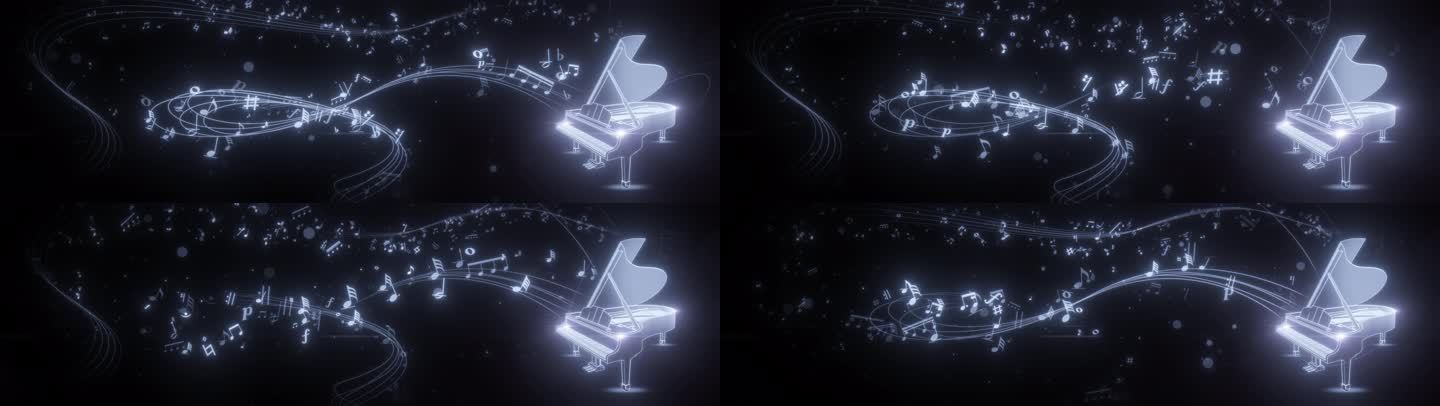 【超清8K】钢琴音乐音符五线谱 01