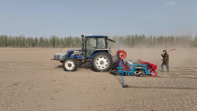 新疆2024年南疆耙地翻地棉花播种平地