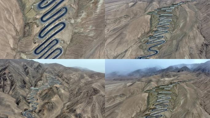 （合集）新疆盘龙古道十八弯公路航拍