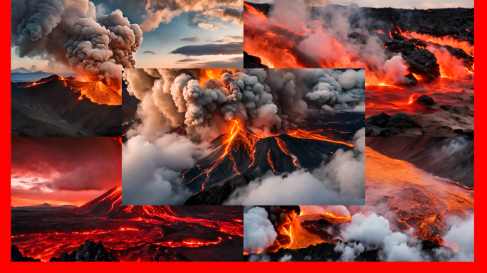 火山火山爆发熔岩岩浆